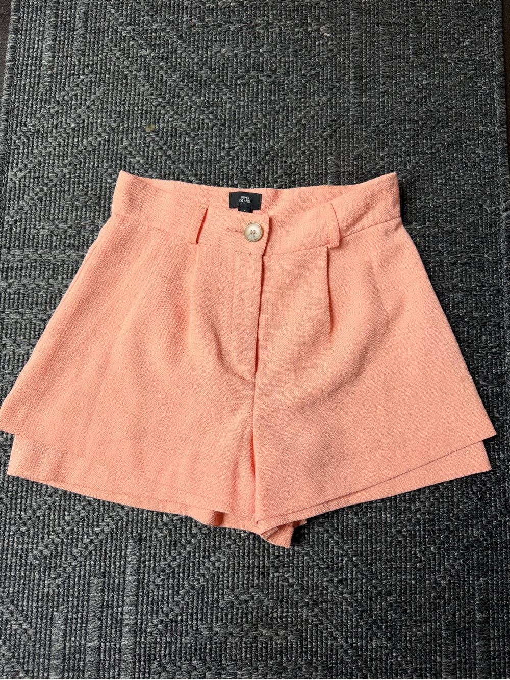 River Island Peach High-Waist Tailored Shorts